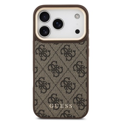 Apple iPhone 17 Pro Case Guess Original Licensed M-safe Charging Case with Strap and 4G Logo Card Holder - 15