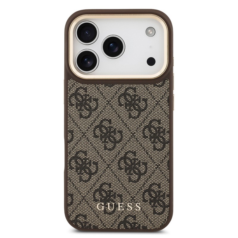Apple iPhone 17 Pro Case Guess Original Licensed M-safe Charging Case with Strap and 4G Logo Card Holder - 15