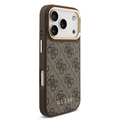 Apple iPhone 17 Pro Case Guess Original Licensed M-safe Charging Case with Strap and 4G Logo Card Holder - 16