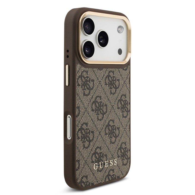 Apple iPhone 17 Pro Case Guess Original Licensed M-safe Charging Case with Strap and 4G Logo Card Holder - 16
