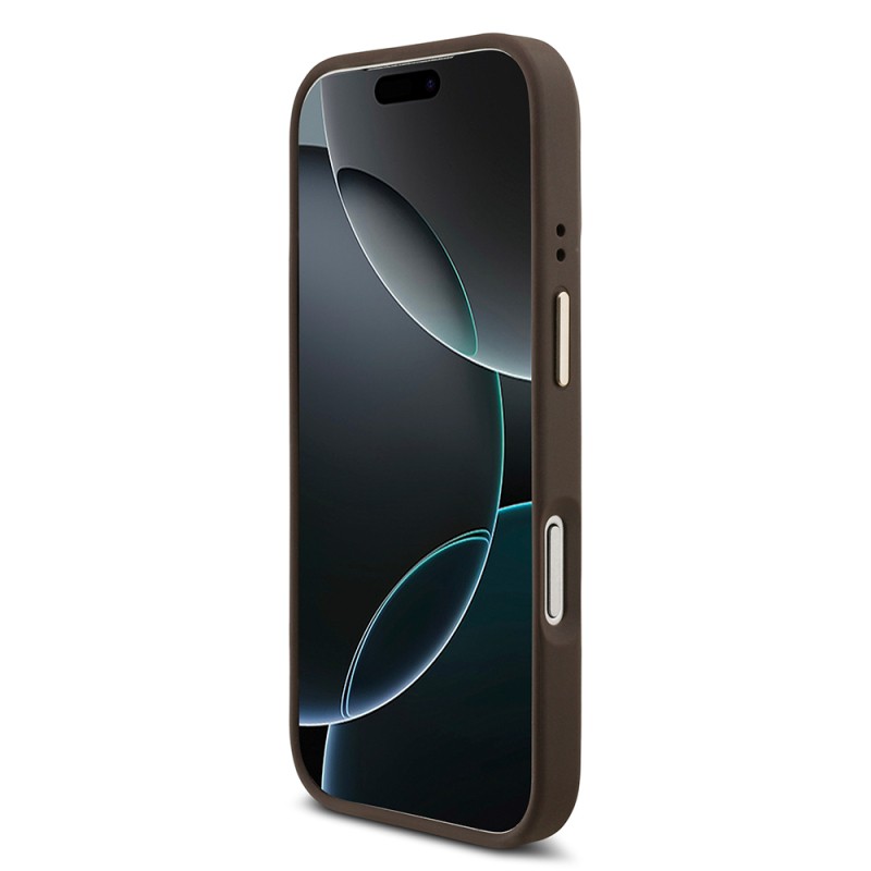 Apple iPhone 17 Pro Case Guess Original Licensed M-safe Charging Case with Strap and 4G Logo Card Holder - 17