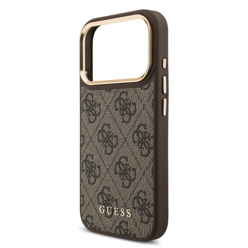 Apple iPhone 17 Pro Case Guess Original Licensed M-safe Charging Case with Strap and 4G Logo Card Holder - 18