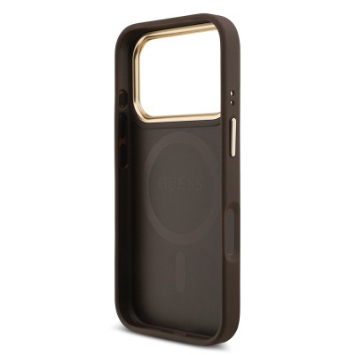 Apple iPhone 17 Pro Case Guess Original Licensed M-safe Charging Case with Strap and 4G Logo Card Holder - 19