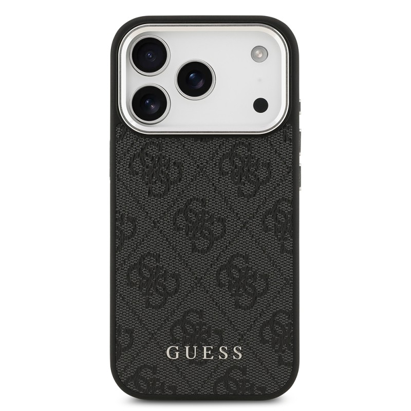 Apple iPhone 17 Pro Case Guess Original Licensed M-safe Charging Feature 4G Classic Text Logo Cover - 5