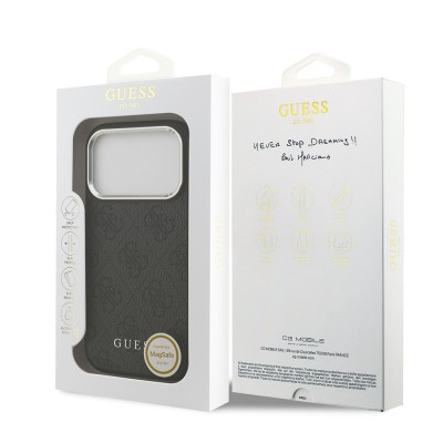 Apple iPhone 17 Pro Case Guess Original Licensed M-safe Charging Feature 4G Classic Text Logo Cover - 16
