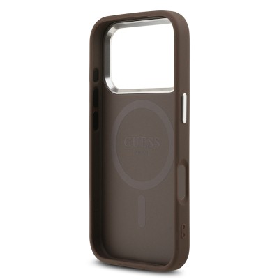 Apple iPhone 17 Pro Case Guess Original Licensed M-safe Charging Feature 4G Classic Text Logo Cover - 15