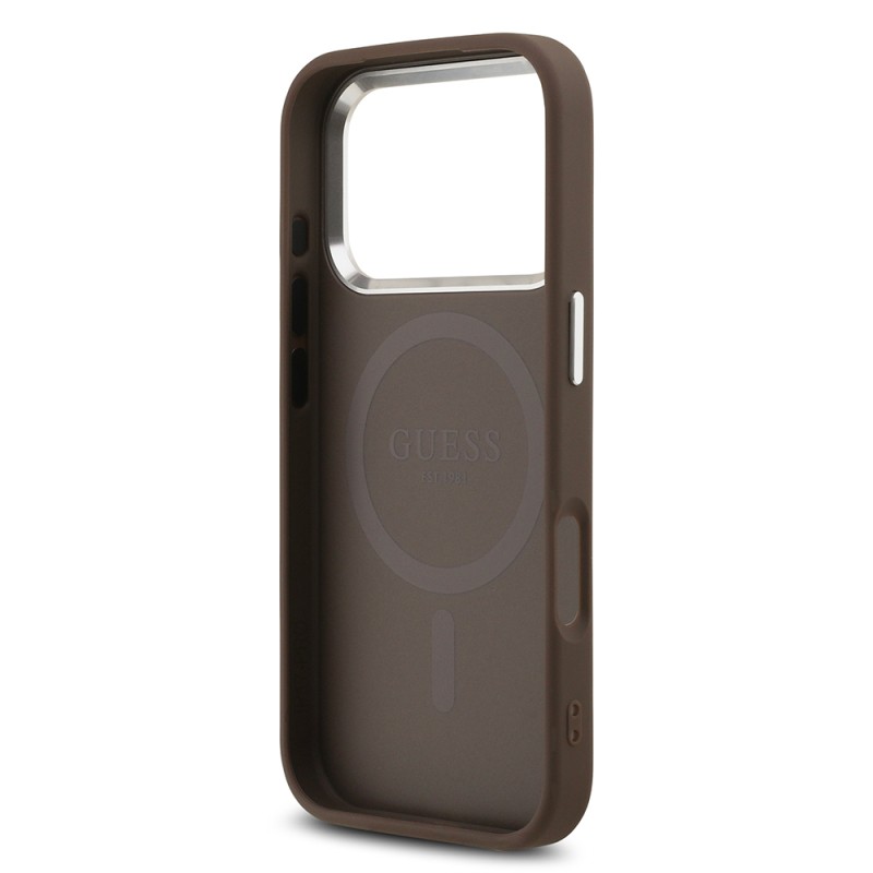 Apple iPhone 17 Pro Case Guess Original Licensed M-safe Charging Feature 4G Classic Text Logo Cover - 15