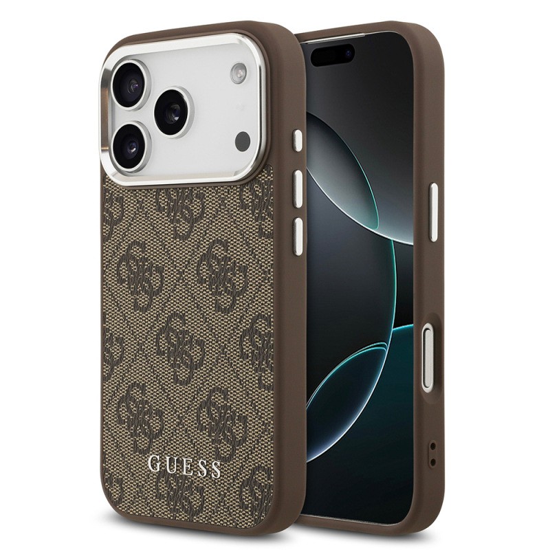 Apple iPhone 17 Pro Case Guess Original Licensed M-safe Charging Feature 4G Classic Text Logo Cover - 3