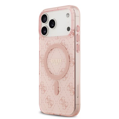 Apple iPhone 17 Pro Case Guess Original Licensed M-Safe Charging Feature IML Printed Classic Logo 4G Patterned Cover - 4