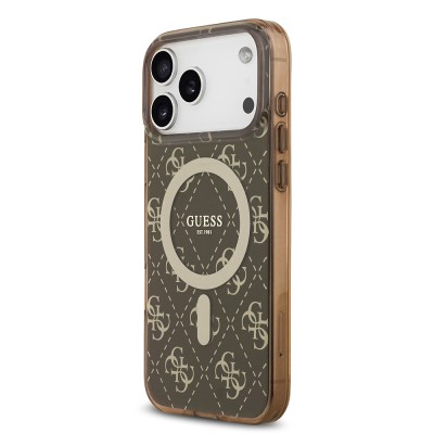 Apple iPhone 17 Pro Case Guess Original Licensed M-Safe Charging Feature IML Printed Classic Logo 4G Patterned Cover - 10