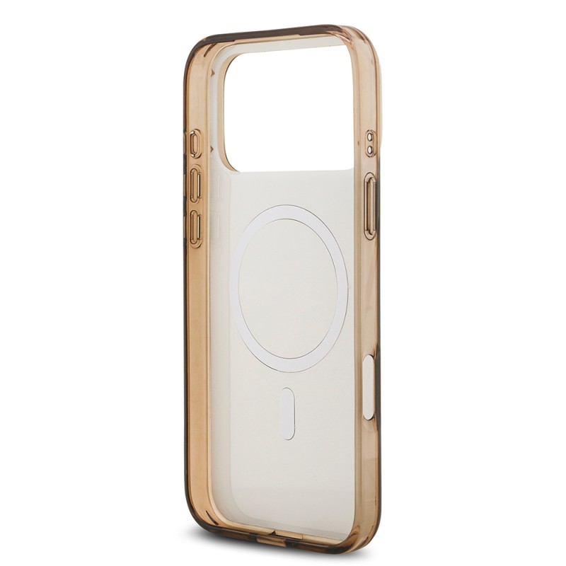 Apple iPhone 17 Pro Case Guess Original Licensed M-Safe Charging Feature IML Printed Classic Logo 4G Patterned Cover - 15