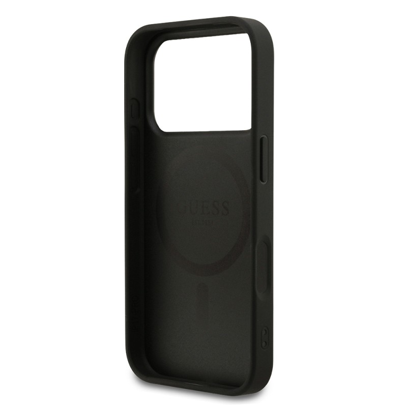 Apple iPhone 17 Pro Case Guess Original Licensed M-safe Charging Feature Logo PU Leather Cover  - 8