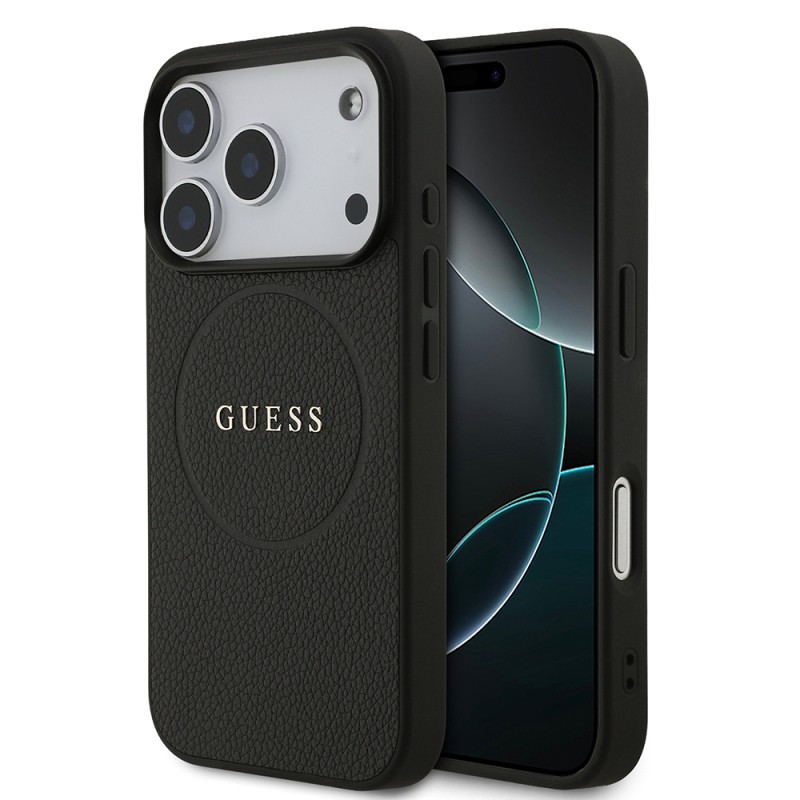 Apple iPhone 17 Pro Case Guess Original Licensed M-safe Charging Feature Logo PU Leather Cover  - 1