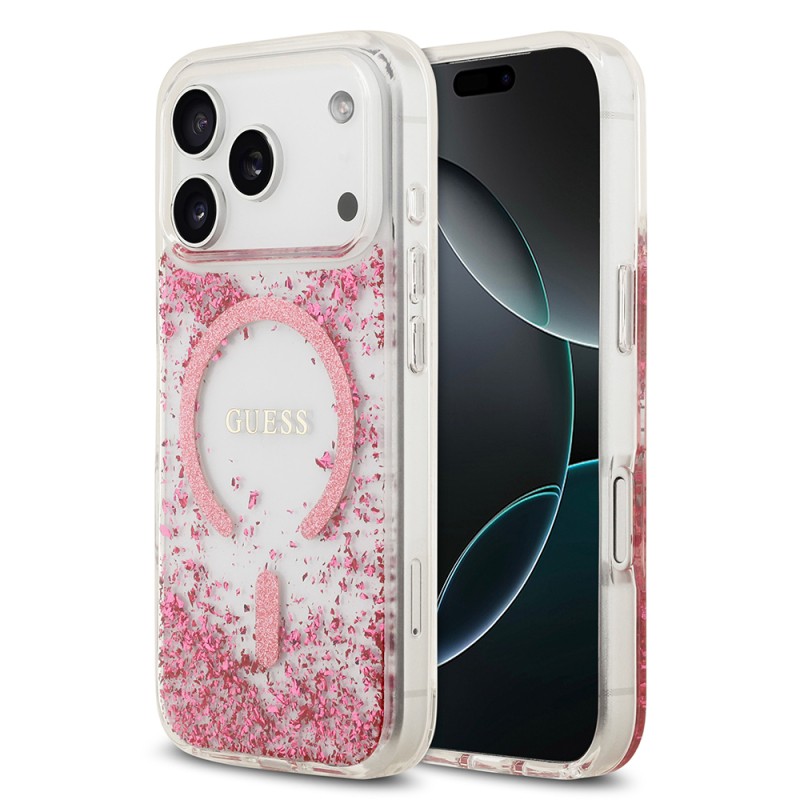 Apple iPhone 17 Pro Case Guess Original Licensed M-safe Charging Transparent Resin Bottom Cover - 1