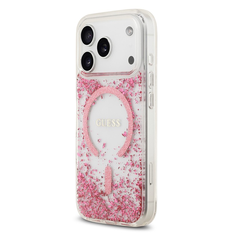 Apple iPhone 17 Pro Case Guess Original Licensed M-safe Charging Transparent Resin Bottom Cover - 4