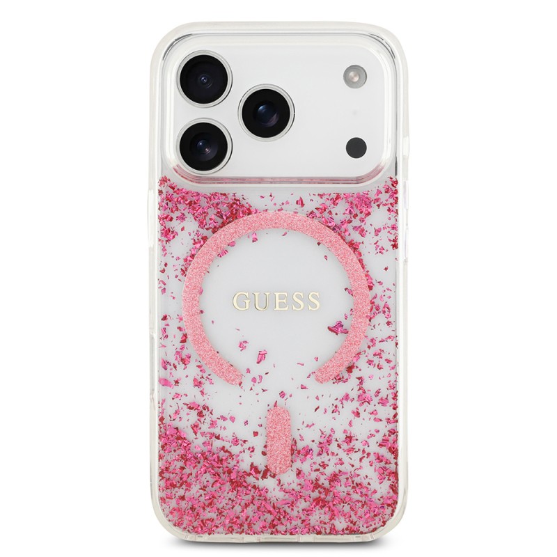 Apple iPhone 17 Pro Case Guess Original Licensed M-safe Charging Transparent Resin Bottom Cover - 5