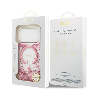 Apple iPhone 17 Pro Case Guess Original Licensed M-safe Charging Transparent Resin Bottom Cover - 10