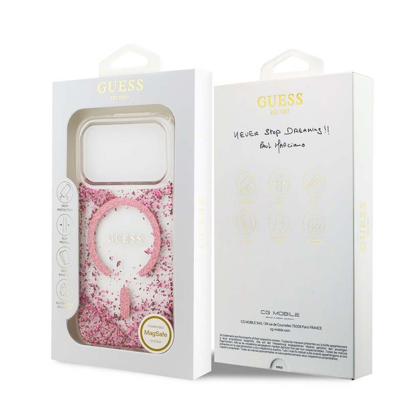 Apple iPhone 17 Pro Case Guess Original Licensed M-safe Charging Transparent Resin Bottom Cover - 10