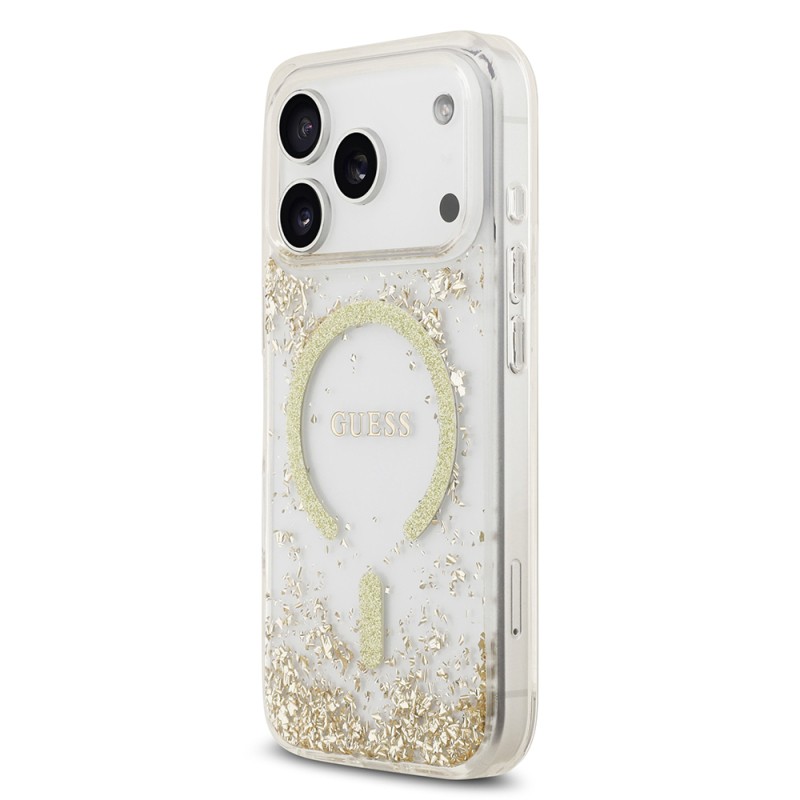 Apple iPhone 17 Pro Case Guess Original Licensed M-safe Charging Transparent Resin Bottom Cover - 11