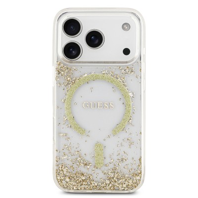 Apple iPhone 17 Pro Case Guess Original Licensed M-safe Charging Transparent Resin Bottom Cover - 12
