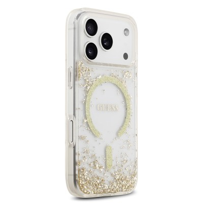 Apple iPhone 17 Pro Case Guess Original Licensed M-safe Charging Transparent Resin Bottom Cover - 13