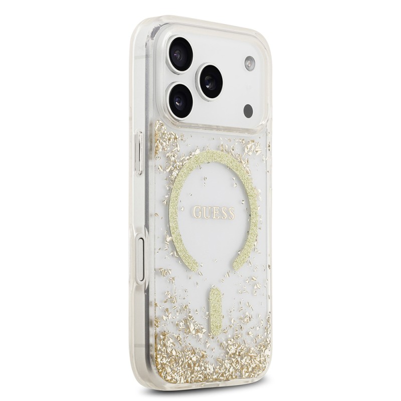 Apple iPhone 17 Pro Case Guess Original Licensed M-safe Charging Transparent Resin Bottom Cover - 13