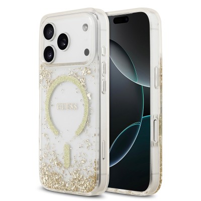 Apple iPhone 17 Pro Case Guess Original Licensed M-safe Charging Transparent Resin Bottom Cover - 3