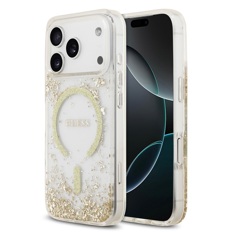 Apple iPhone 17 Pro Case Guess Original Licensed M-safe Charging Transparent Resin Bottom Cover - 3