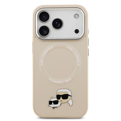 Apple iPhone 17 Pro Case Karl Lagerfeld Original Licensed M-Safe Charging Feature Metal Camera and Button Design K&C PU Leather Cover - 6