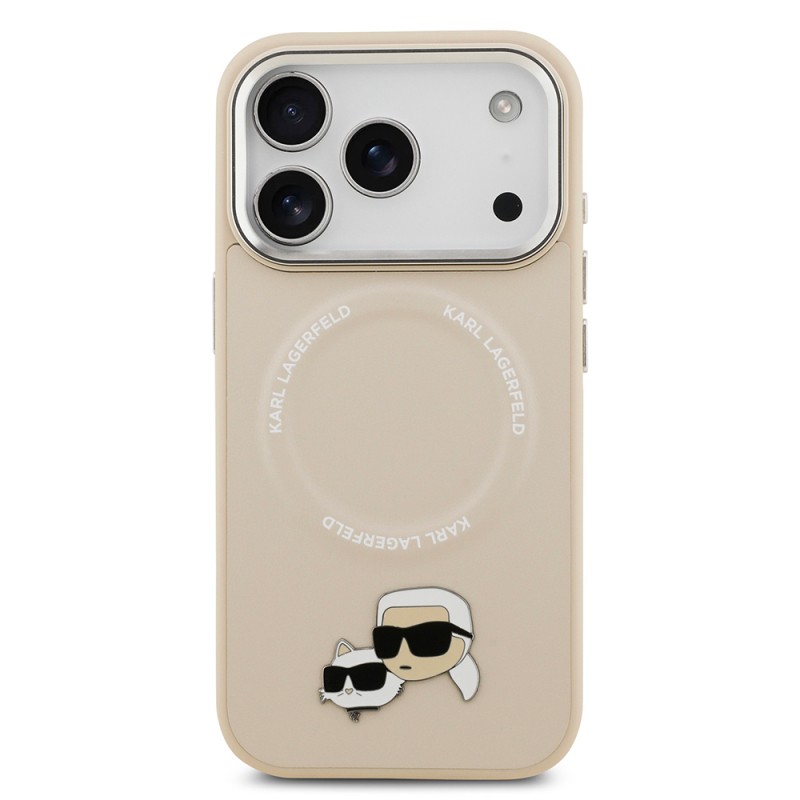Apple iPhone 17 Pro Case Karl Lagerfeld Original Licensed M-Safe Charging Feature Metal Camera and Button Design K&C PU Leather Cover - 6