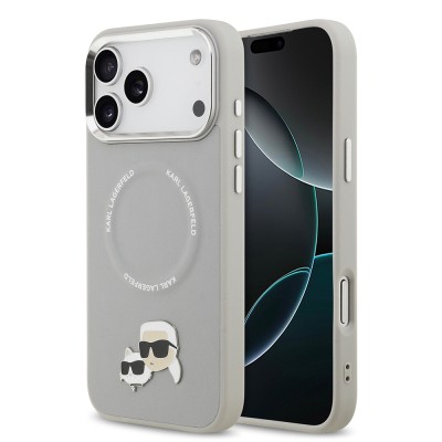 Apple iPhone 17 Pro Case Karl Lagerfeld Original Licensed M-Safe Charging Feature Metal Camera and Button Design K&C PU Leather Cover - 4