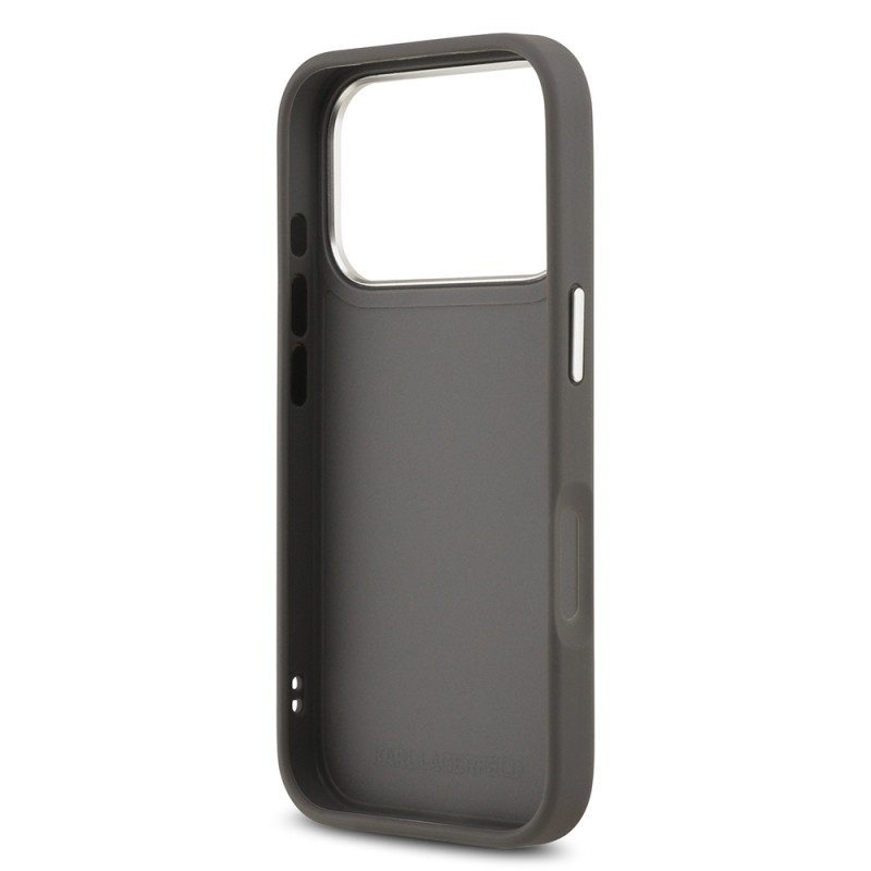 Apple iPhone 17 Pro Case Karl Lagerfeld Original Licensed Metal Logo K&C Heads Pin Cover - 9