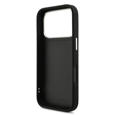 Apple iPhone 17 Pro Case Karl Lagerfeld Original Licensed Metal Logo K&C Heads Pin Cover - 15