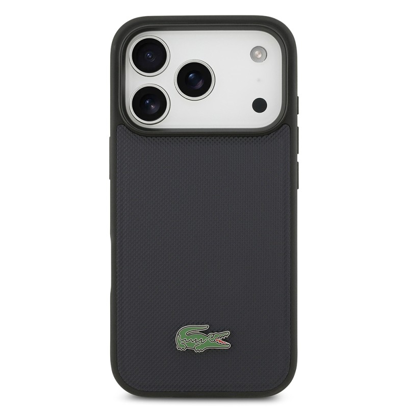 Apple iPhone 17 Pro Case, Lacoste Original Licensed M-safe Charging Enabled PU Piqué Patterned Metal Logo Cover - 3