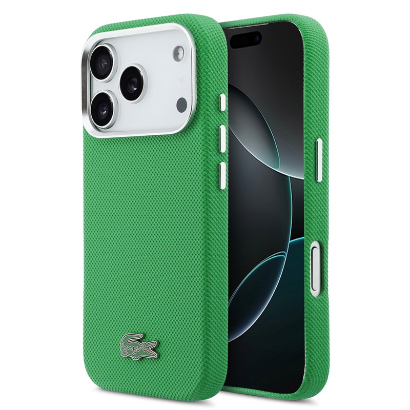 Apple iPhone 17 Pro Case, Lacoste Original Licensed, M-Safe Charging Enabled, PVC Piqué Patterned Back, Iconic Crocodile Weave Logo Cover - 1