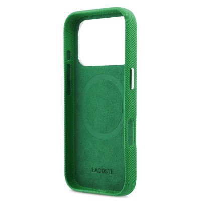 Apple iPhone 17 Pro Case, Lacoste Original Licensed, M-Safe Charging Enabled, PVC Piqué Patterned Back, Iconic Crocodile Weave Logo Cover - 7