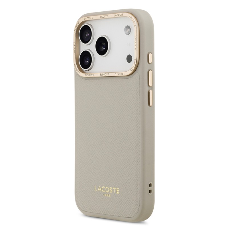 Apple iPhone 17 Pro Case Lacoste Original Licensed M-safe Charging Feature Champs Elysees PU Leather Design Cover - 5