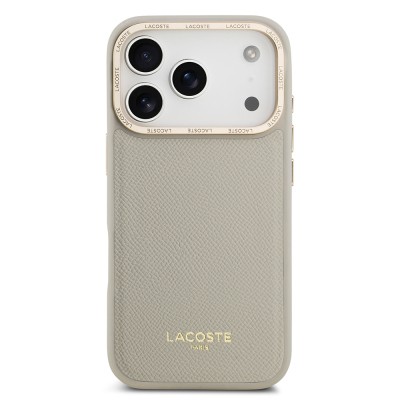 Apple iPhone 17 Pro Case Lacoste Original Licensed M-safe Charging Feature Champs Elysees PU Leather Design Cover - 6