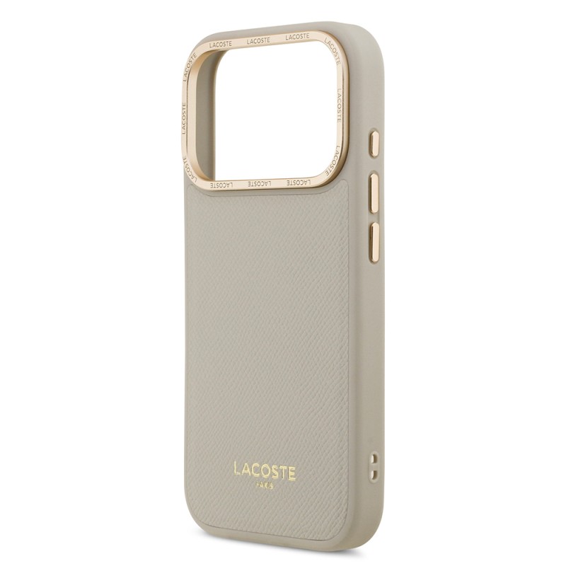 Apple iPhone 17 Pro Case Lacoste Original Licensed M-safe Charging Feature Champs Elysees PU Leather Design Cover - 9