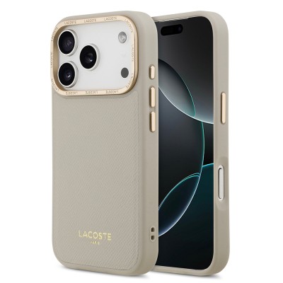 Apple iPhone 17 Pro Case Lacoste Original Licensed M-safe Charging Feature Champs Elysees PU Leather Design Cover - 2