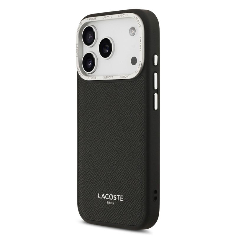 Apple iPhone 17 Pro Case Lacoste Original Licensed M-safe Charging Feature Champs Elysees PU Leather Design Cover - 11