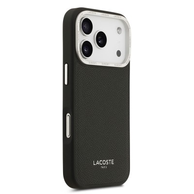 Apple iPhone 17 Pro Case Lacoste Original Licensed M-safe Charging Feature Champs Elysees PU Leather Design Cover - 13