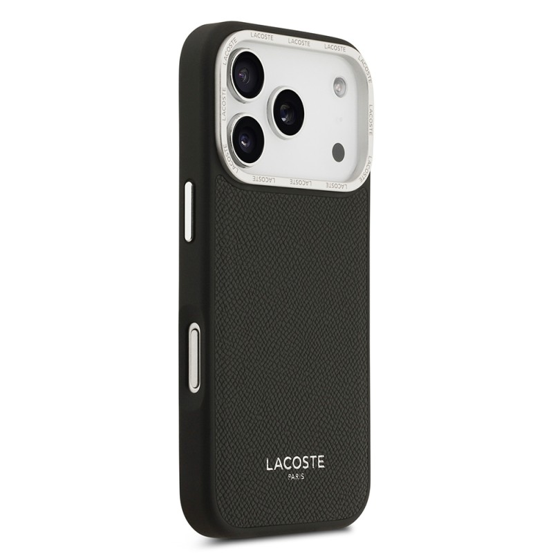 Apple iPhone 17 Pro Case Lacoste Original Licensed M-safe Charging Feature Champs Elysees PU Leather Design Cover - 13