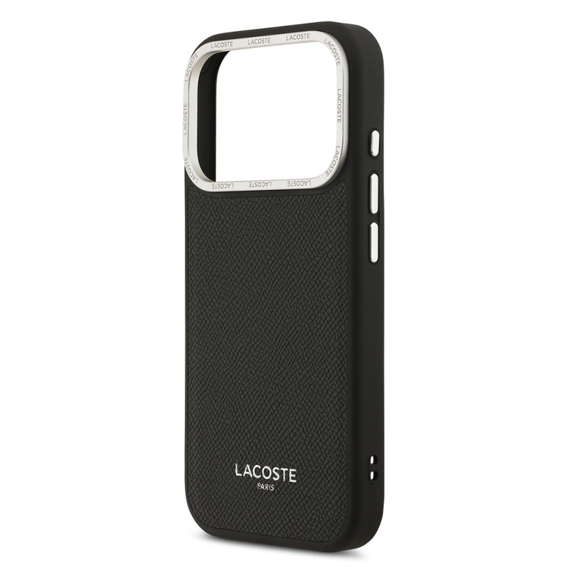 Apple iPhone 17 Pro Case Lacoste Original Licensed M-safe Charging Feature Champs Elysees PU Leather Design Cover - 15