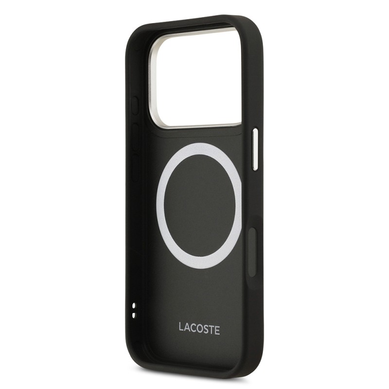 Apple iPhone 17 Pro Case Lacoste Original Licensed M-safe Charging Feature Champs Elysees PU Leather Design Cover - 16