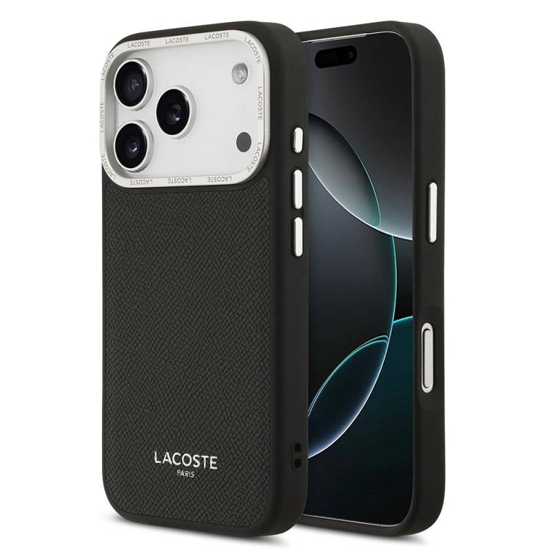 Apple iPhone 17 Pro Case Lacoste Original Licensed M-safe Charging Feature Champs Elysees PU Leather Design Cover - 3
