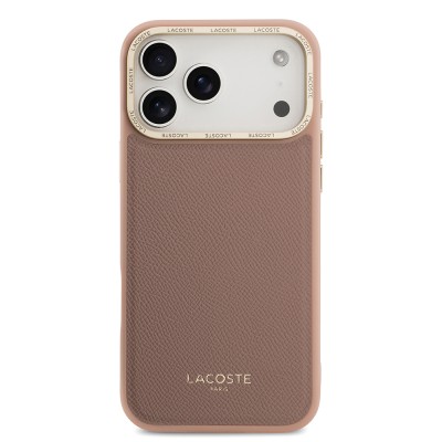 Apple iPhone 17 Pro Case Lacoste Original Licensed M-safe Charging Feature Champs Elysees PU Leather Design Cover - 20