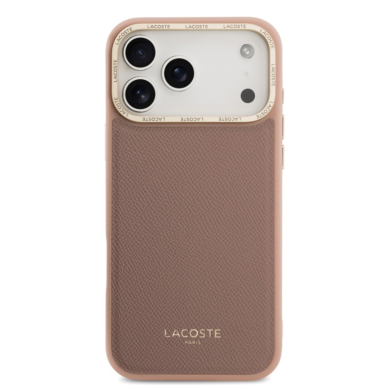 Apple iPhone 17 Pro Case Lacoste Original Licensed M-safe Charging Feature Champs Elysees PU Leather Design Cover - 20