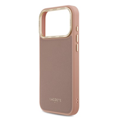 Apple iPhone 17 Pro Case Lacoste Original Licensed M-safe Charging Feature Champs Elysees PU Leather Design Cover - 23