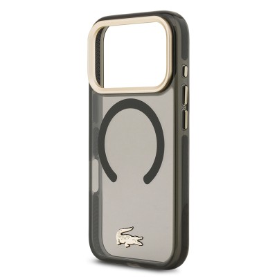 Apple iPhone 17 Pro Case Lacoste Original Licensed M-Safe Charging Feature Gold Crocodile Logo Frosted Cover - 9
